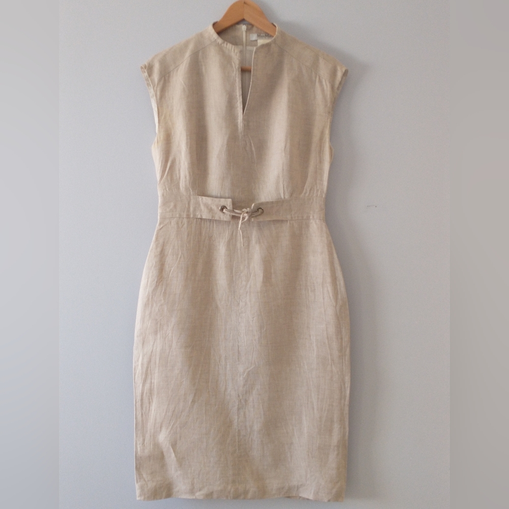 MaxMara Sleeveless 100%Flax Linen dress size 10